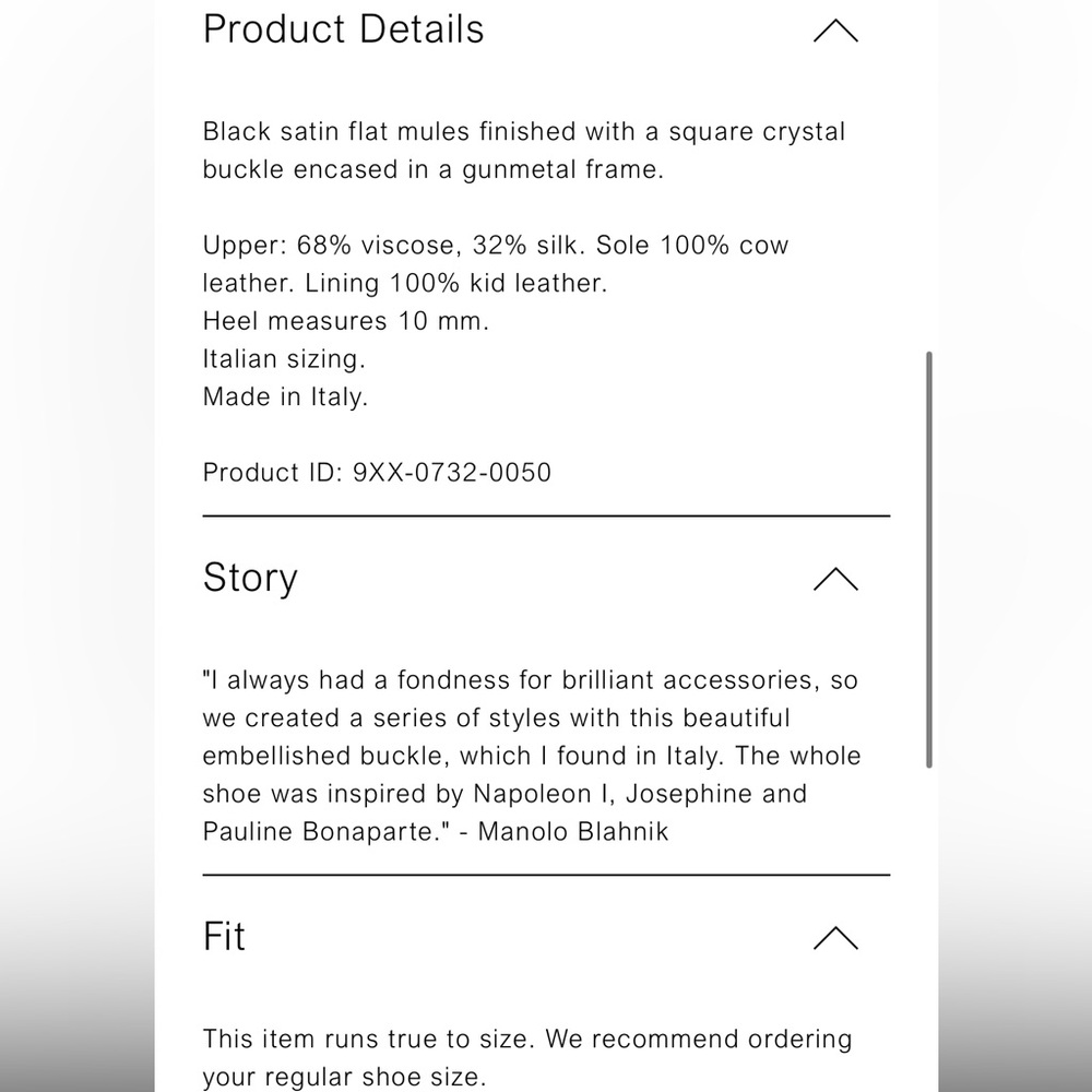 Manolo Blahnik Hangisi Black Satin Mule Flat - Picture 4 of 10